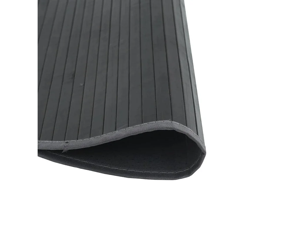 Tapis rond gris 100 cm bambou