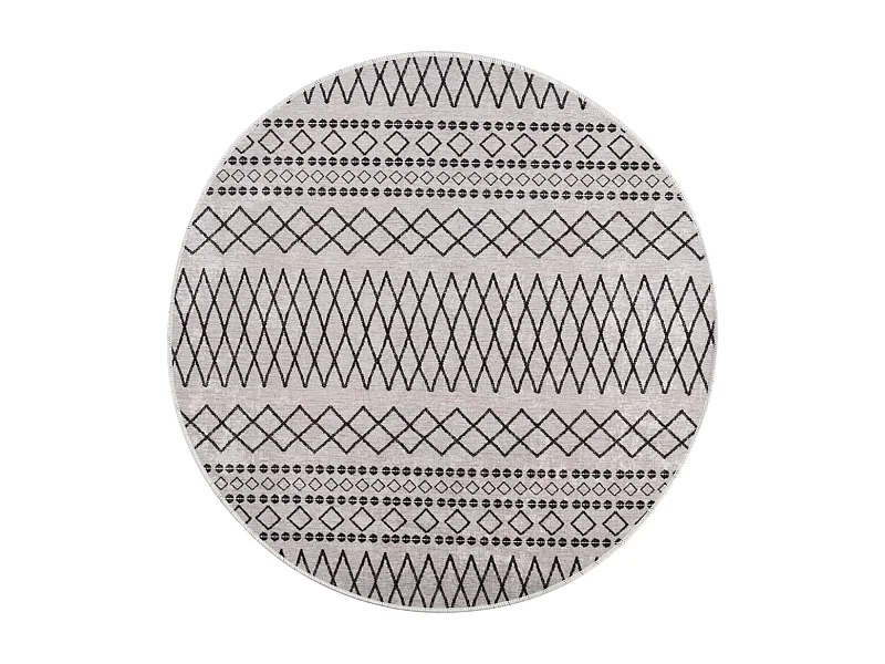 Tapete lavável antiderrapante f120 cm preto e branco