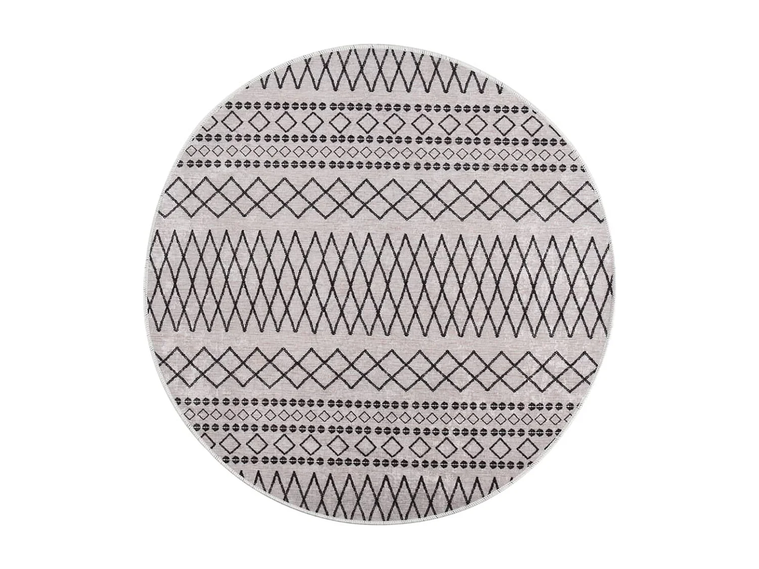 Tapete lavável antiderrapante f120 cm preto e branco