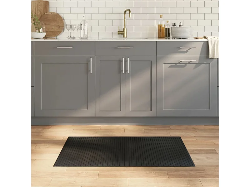 Tapis rectangulaire noir 60x100 cm bambou