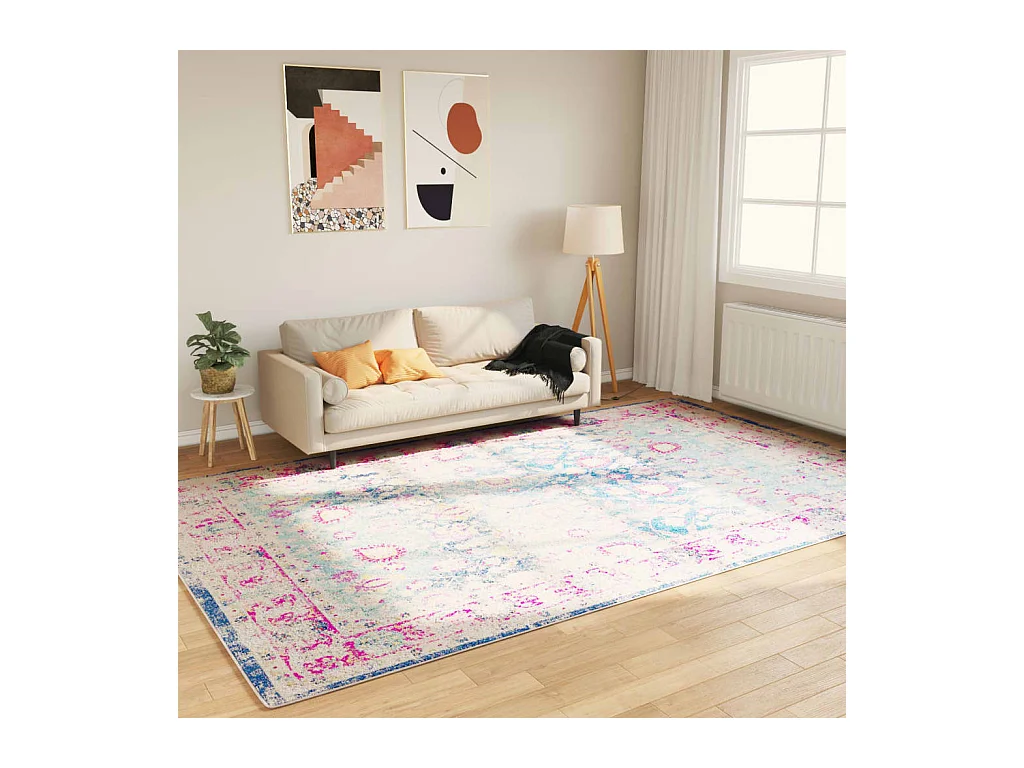 Tapis lavable multicolore 190x300 cm antidérapant