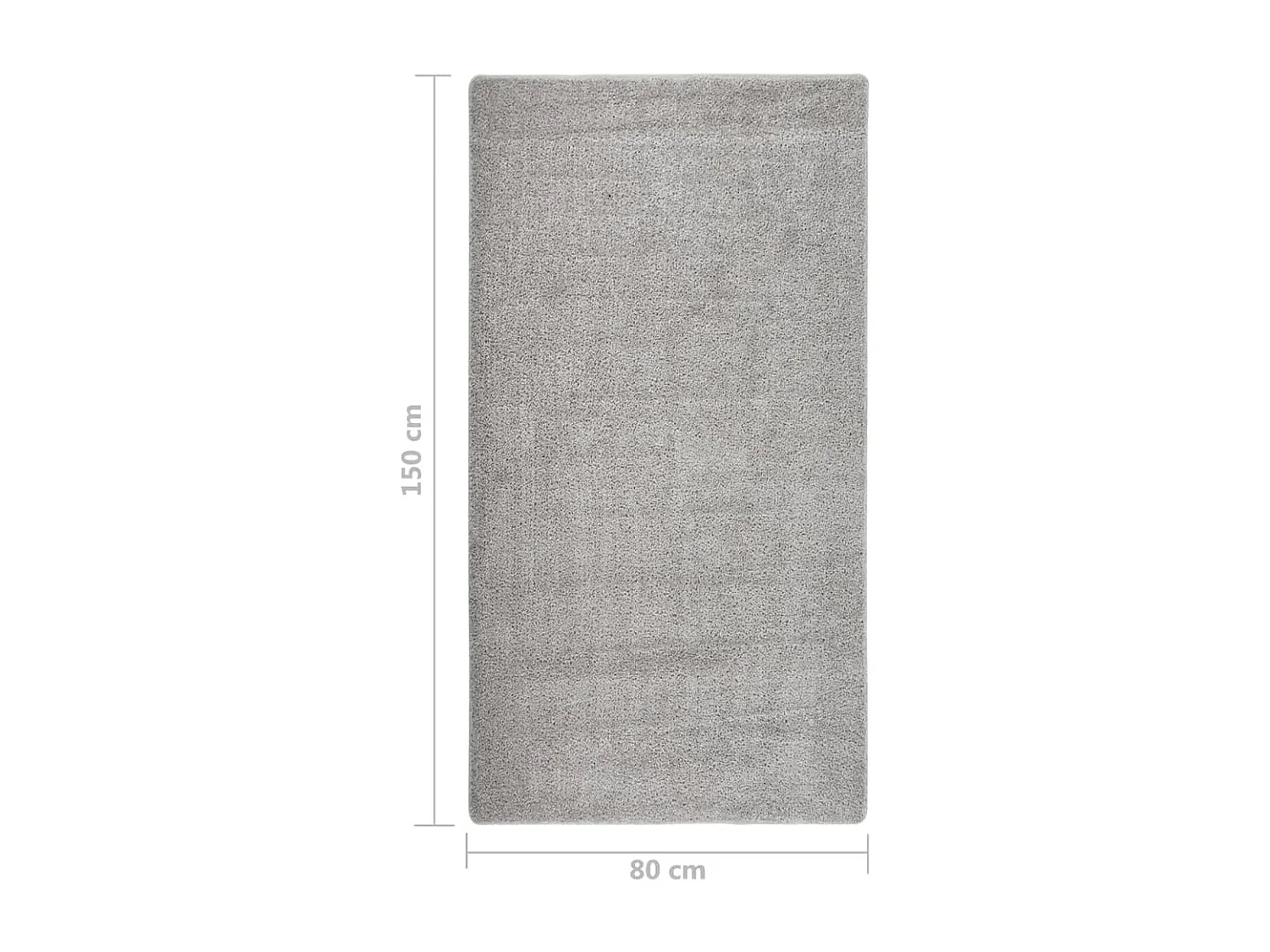 Tapis shaggy antidérapant gris clair 80x150 cm