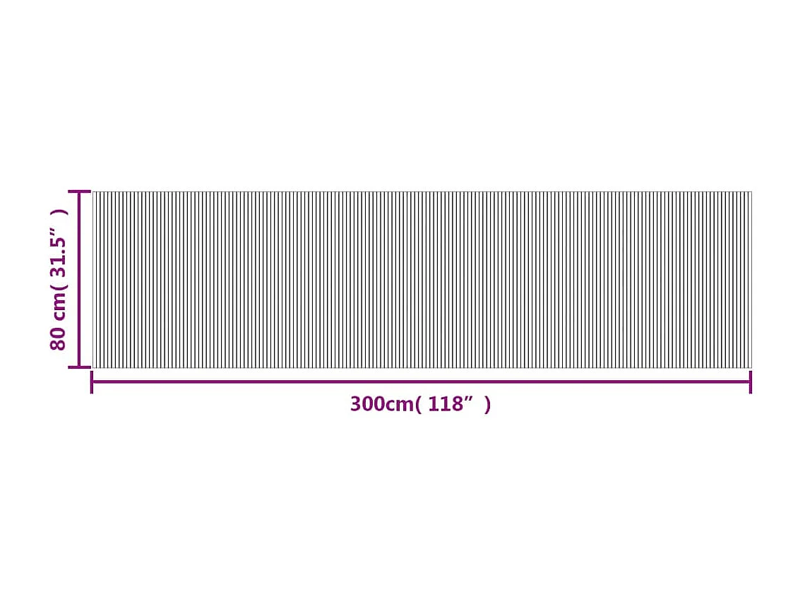 Tapis rectangulaire marron 80x300 cm bambou