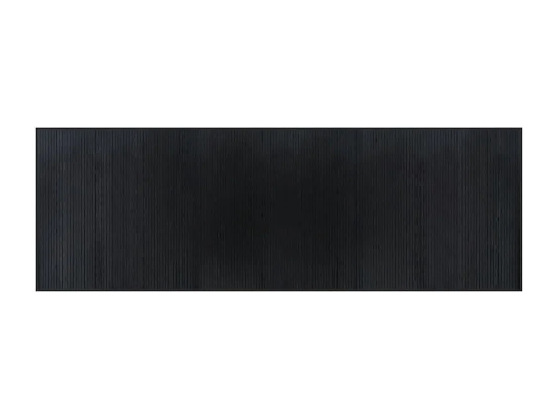 Tapis rectangulaire noir 100x300 cm bambou