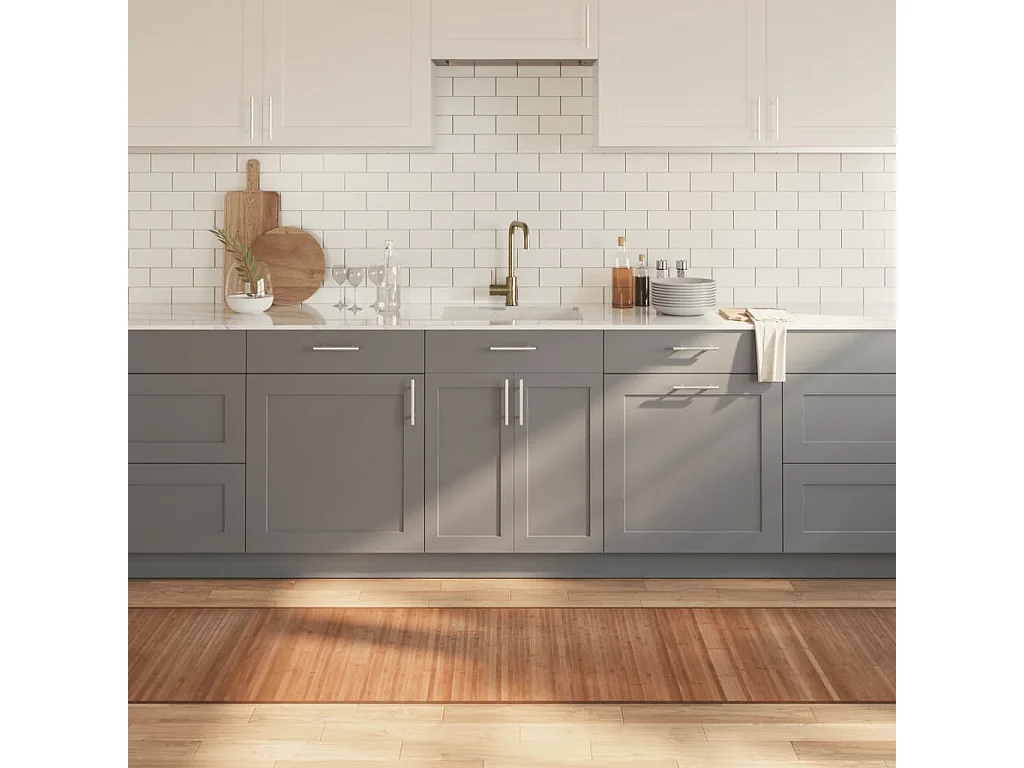 Tapete retangular 70x500 cm bambu cor natural