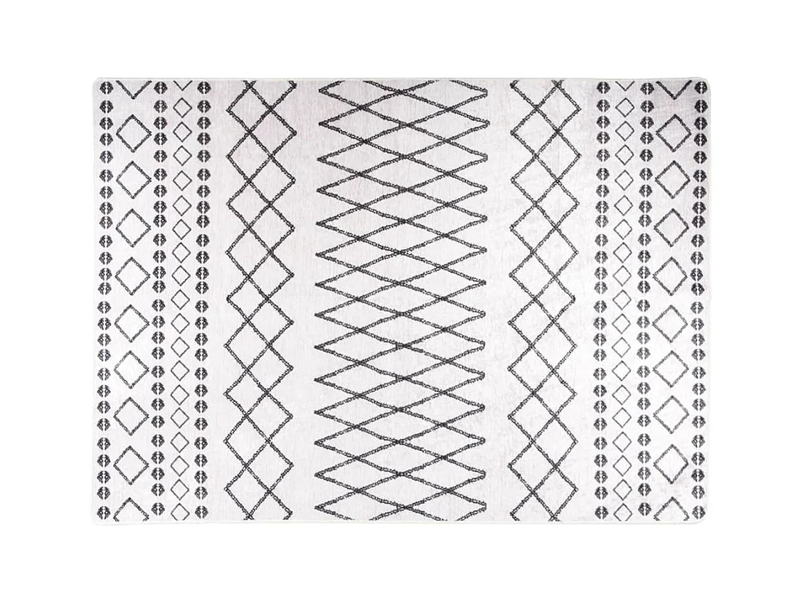 Tapis lavable antidérapant 120x180 cm noir et blanc