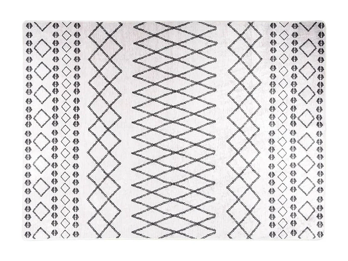 Tapis lavable antidérapant 120x180 cm noir et blanc