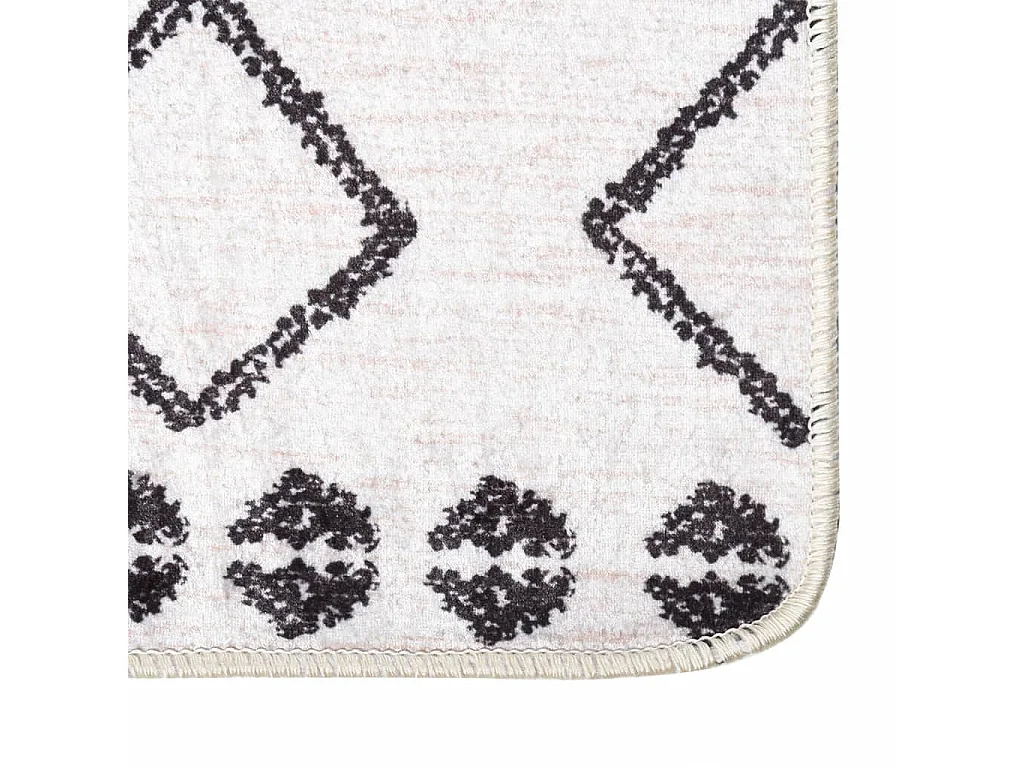 Tapis lavable antidérapant 120x180 cm noir et blanc
