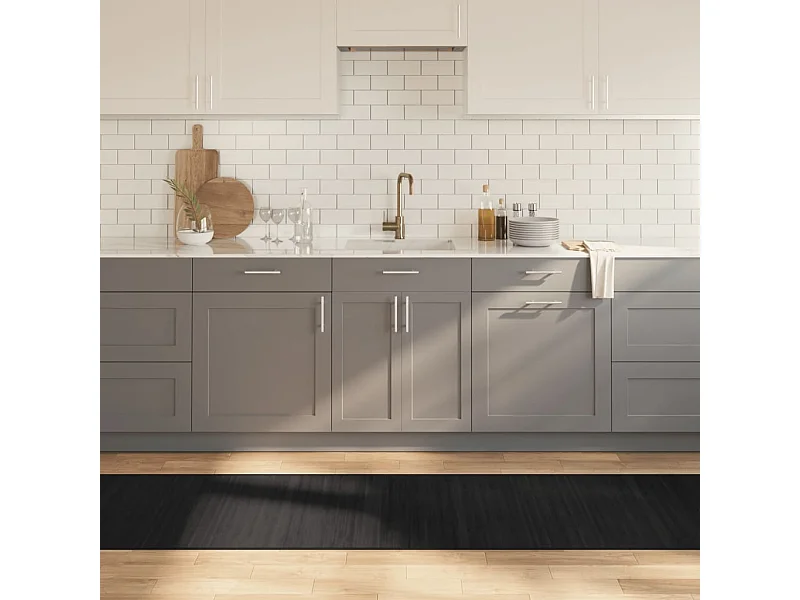 Tapete retangular 70x300 cm bambu preto