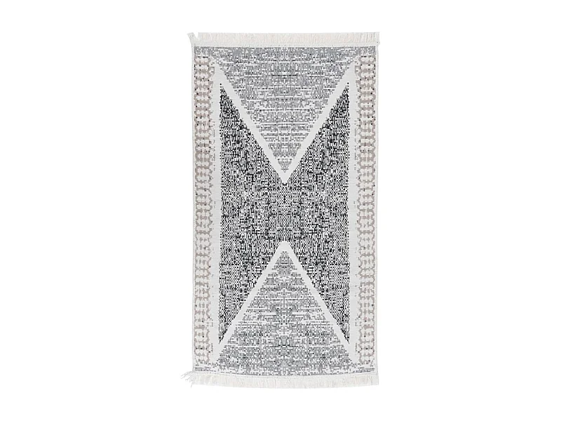 Tapis noir et gris 120x180 cm coton