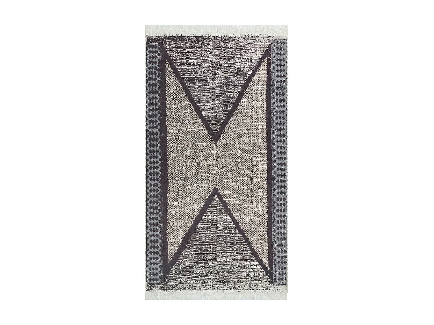 Tapis noir et gris 120x180 cm coton