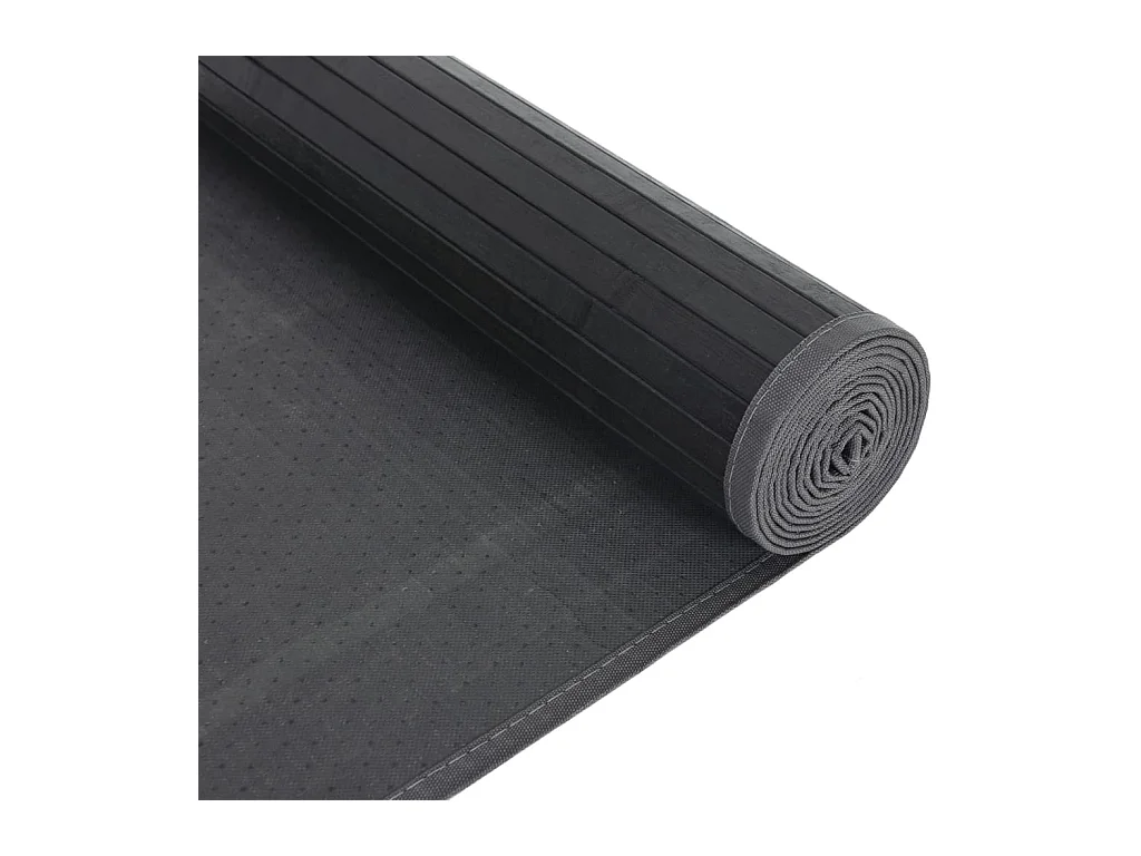 Alfombra rectangular bambú negro 80x100 cm