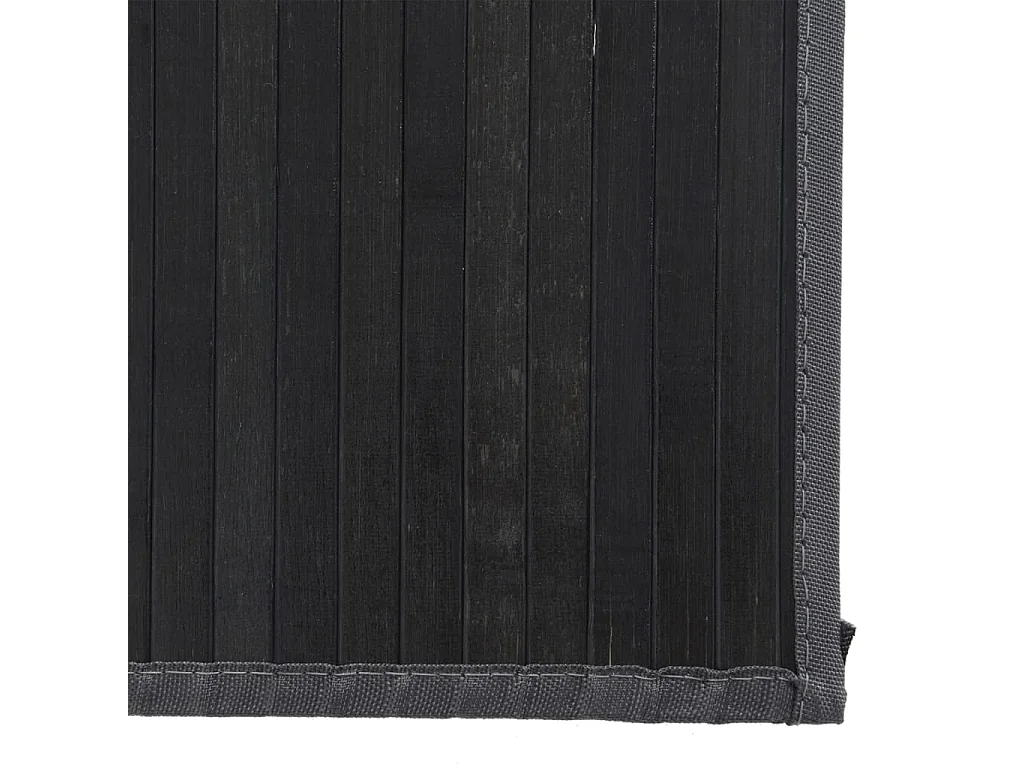 Alfombra rectangular bambú negro 80x100 cm