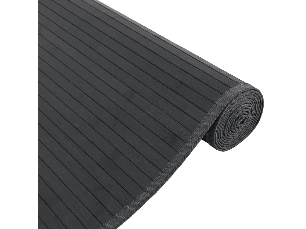 Tapis rectangulaire gris 80x100 cm bambou