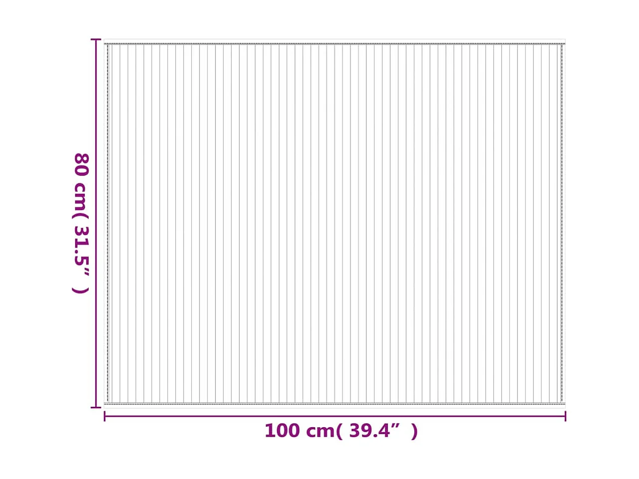 Tapis rectangulaire gris 80x100 cm bambou