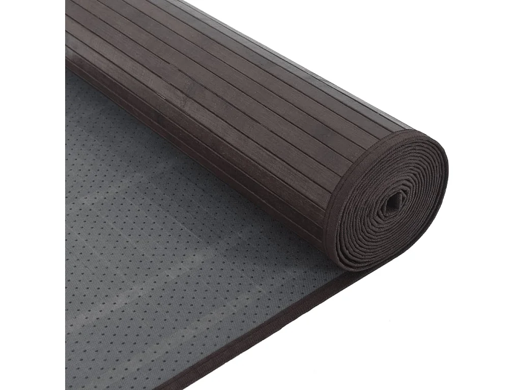 Tapis rectangulaire marron foncé 80x400 cm bambou