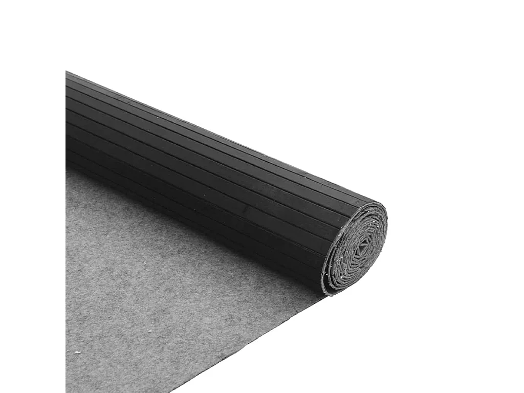 Tapis rectangulaire gris 80x300 cm bambou