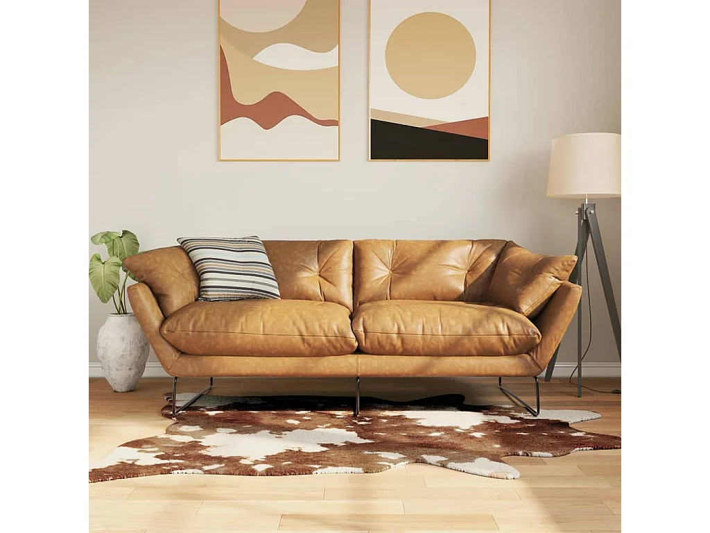 Tapete lavável antiderrapante 120x170 cm vaca castanho e branco