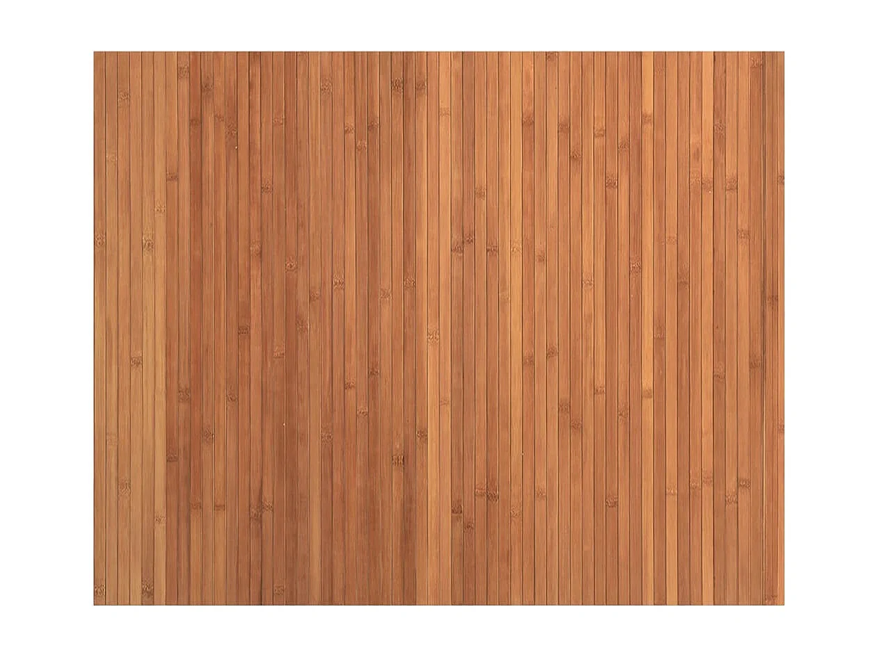 Tapis rectangulaire marron 80x100 cm bambou