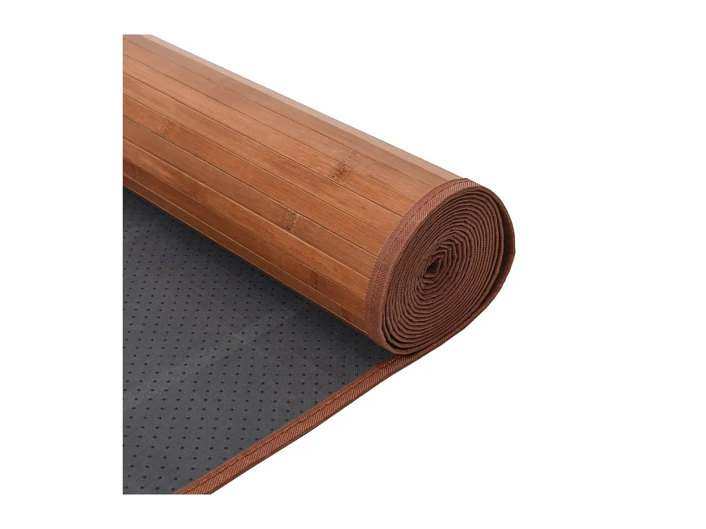 Tapete quadrado 100x100 cm bambu castanho