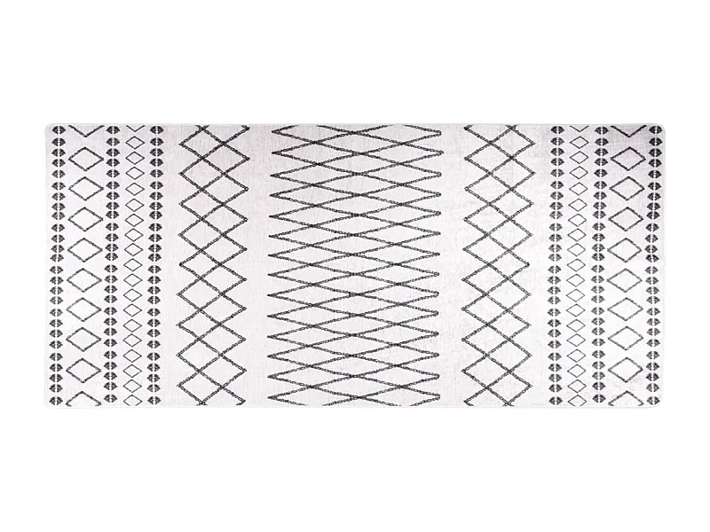 Alfombra lavable antideslizante negro y blanco 80x300 cm