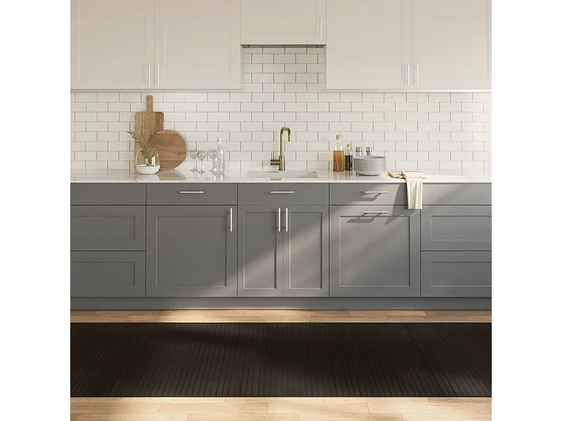 Tapete retangular 100x500 cm bambu castanho-escuro