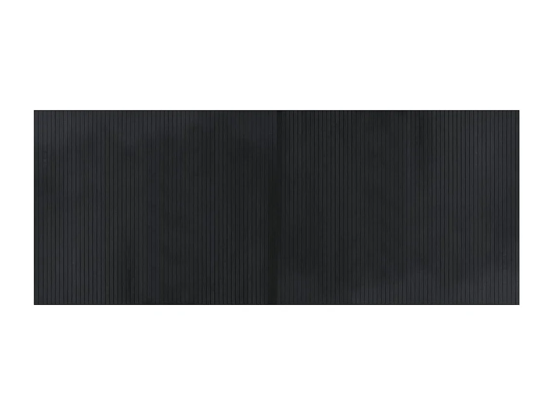 Alfombra rectangular bambú negro 80x200 cm
