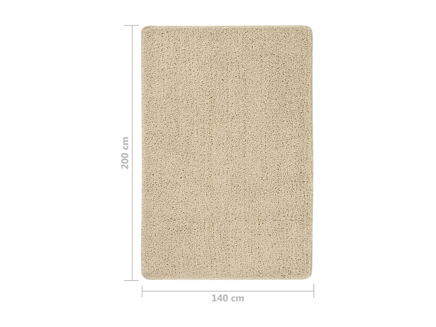 Tapis shaggy antidérapant crème 140x200 cm