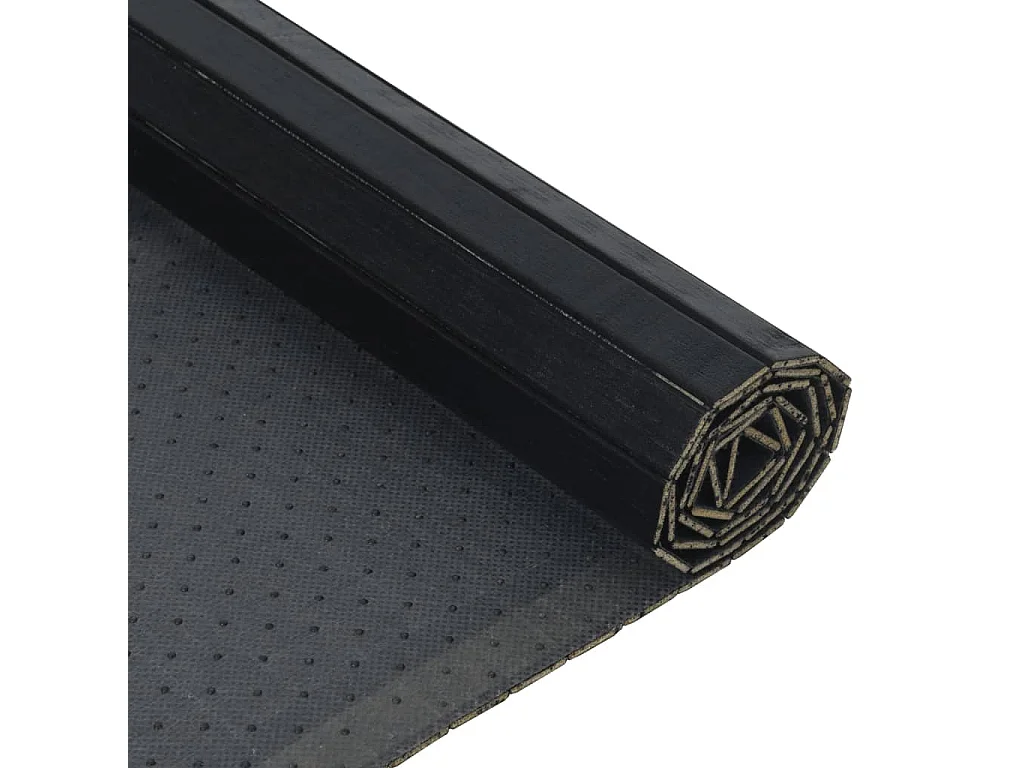 Alfombra rectangular bambú negro 60x300 cm