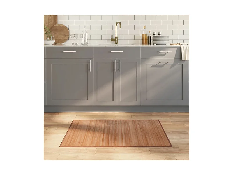 Tapete retangular 70x100 cm bambu cor natural