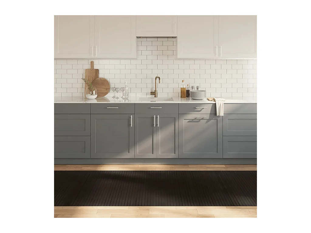 Tapete retangular 100x400 cm bambu castanho-escuro