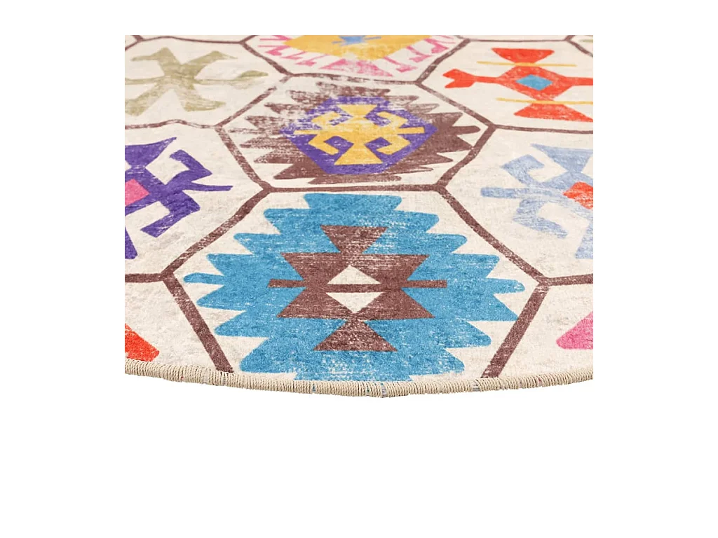 Tapete lavável antiderrapante Ø 120 cm multicor