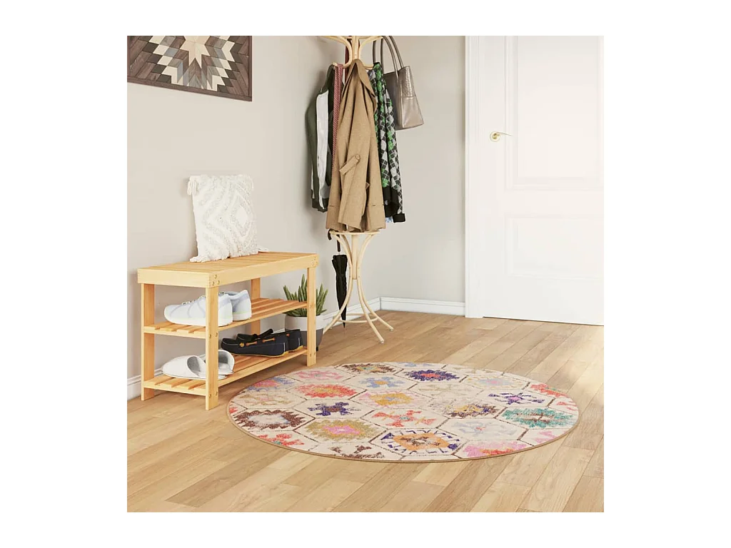 Tapete lavável antiderrapante Ø 120 cm multicor