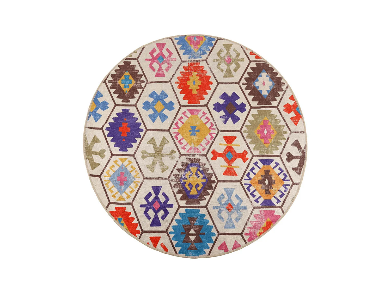 Tapete lavável antiderrapante Ø 120 cm multicor