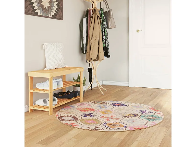 Alfombra lavable antideslizante multicolor Ø 120 cm