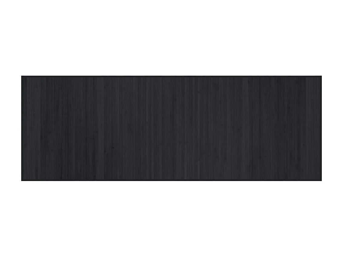 Tapis rectangulaire noir 70x200 cm bambou