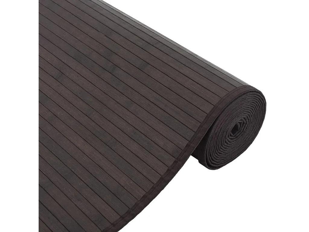 Tapis rectangulaire marron foncé 80x100 cm bambou