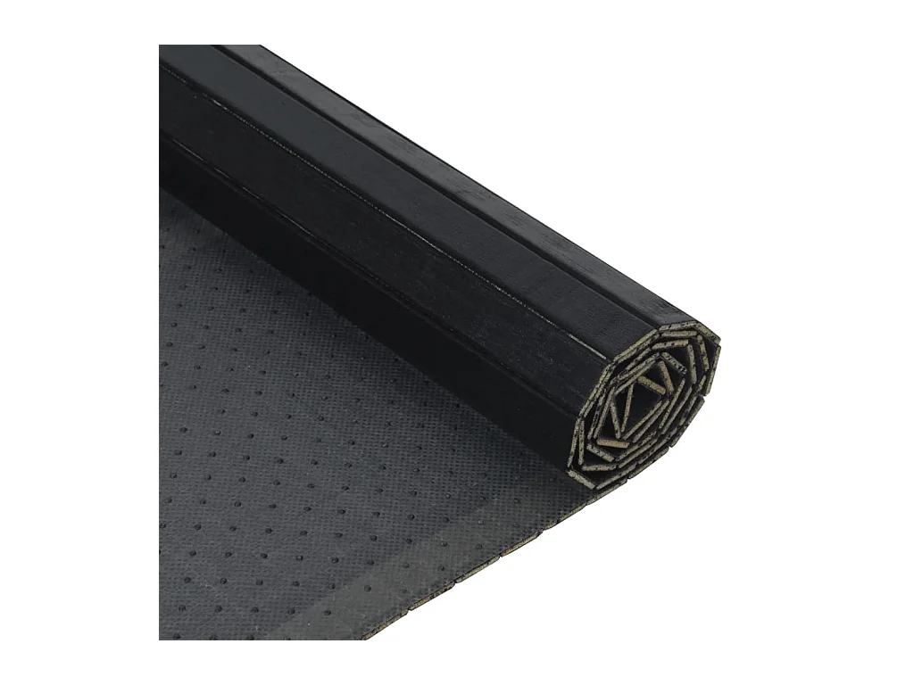 Alfombra rectangular bambú negro 70x200 cm