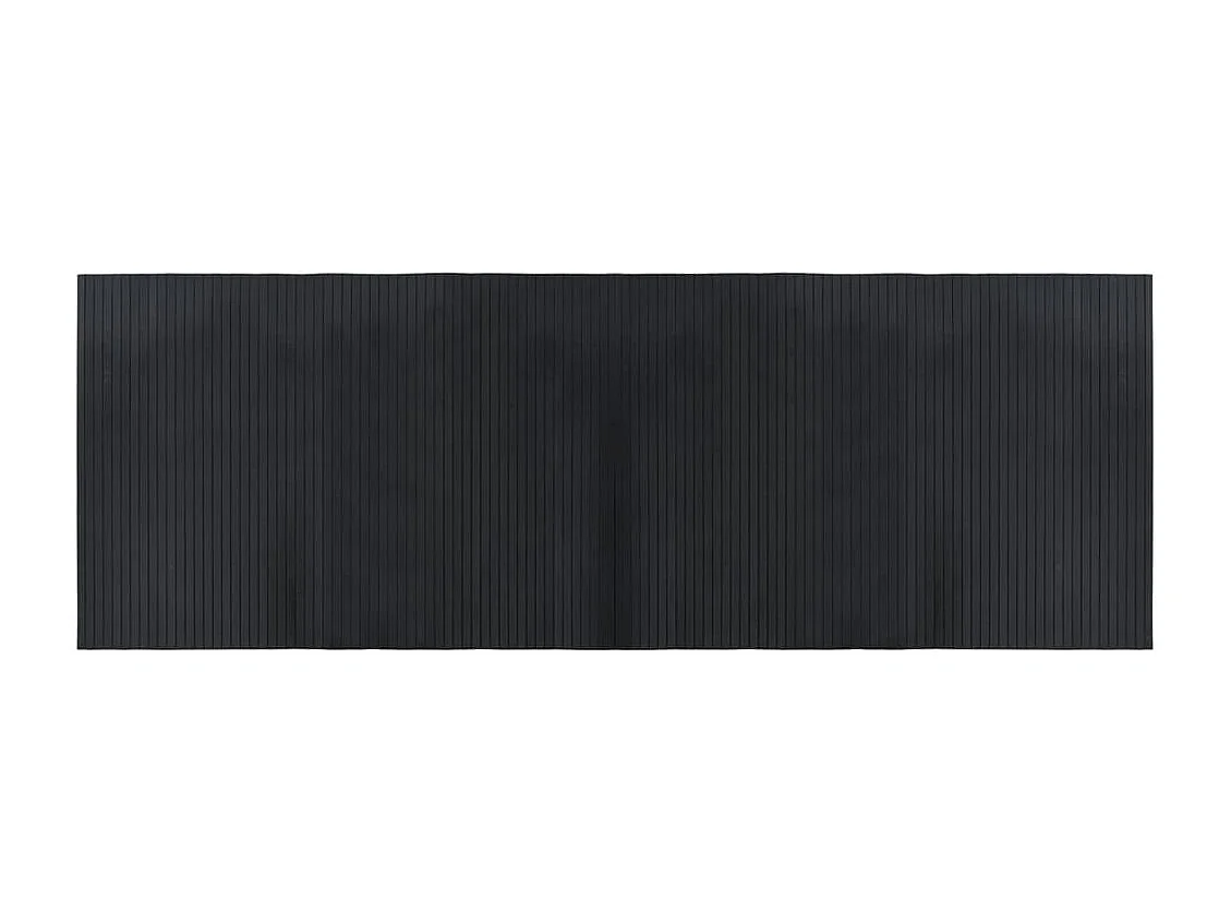 Alfombra rectangular bambú negro 70x200 cm
