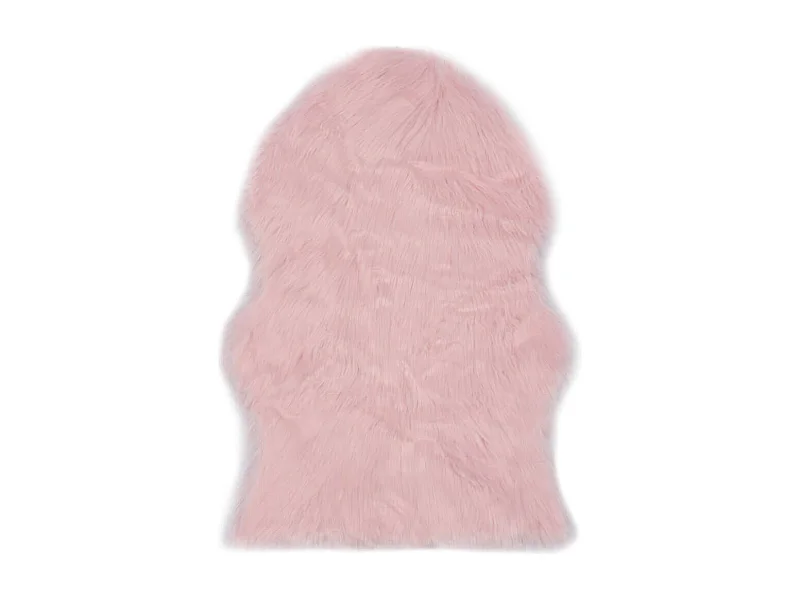 Tapis 60 x 90 cm peau de mouton synthétique rose