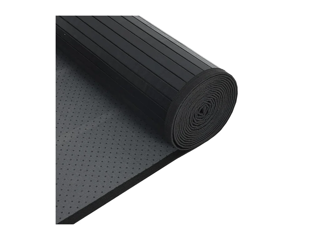 Alfombra rectangular bambú negro 60x1000 cm