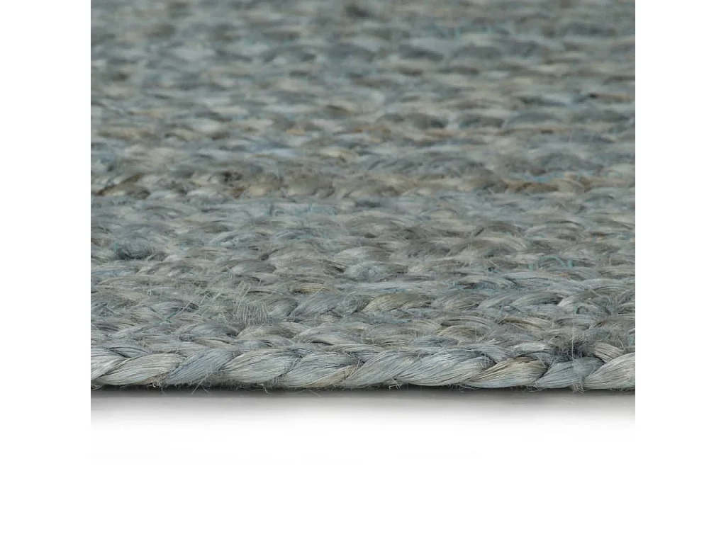 Tapis fait à la main jute rond 90 cm vert olive