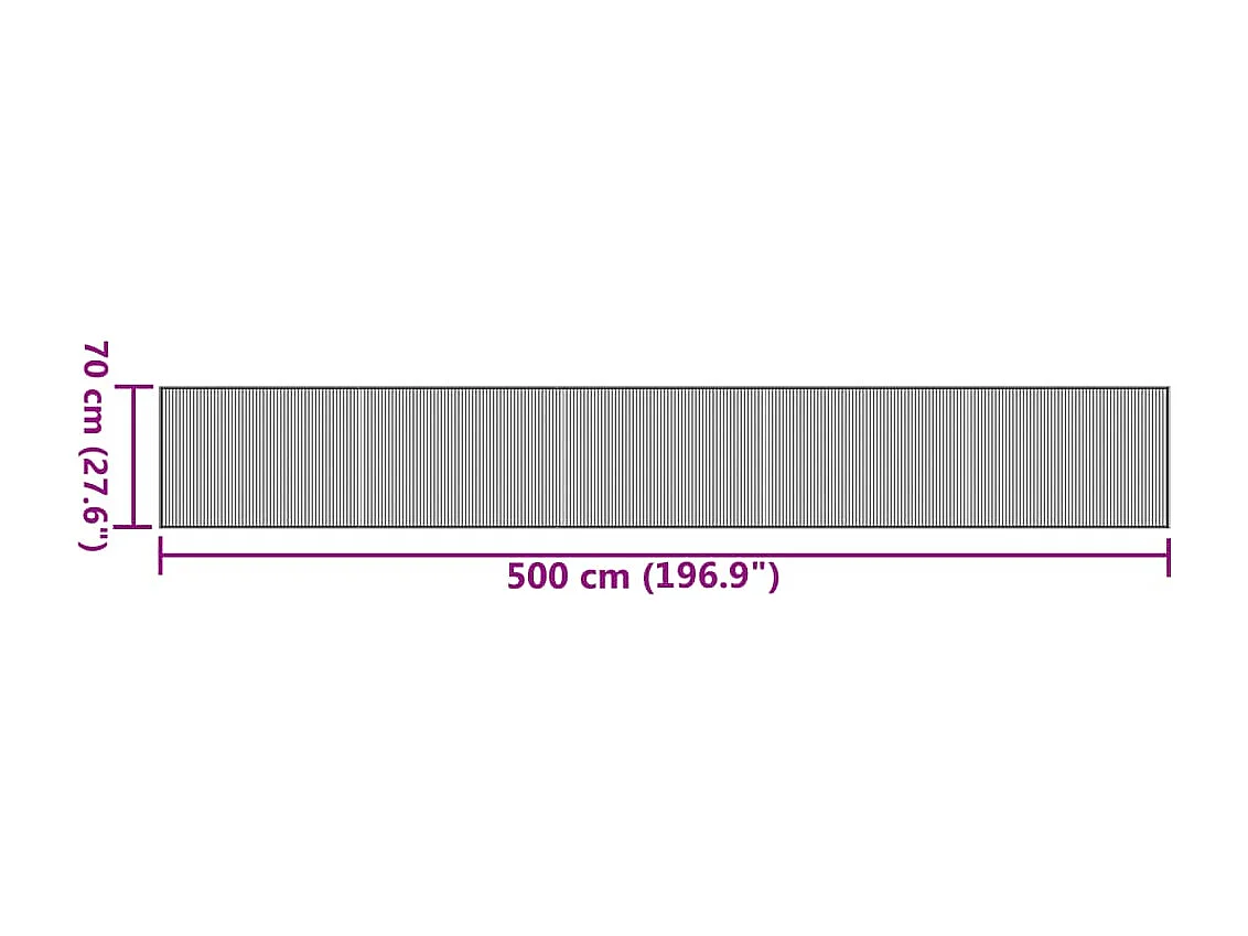 Tapis rectangulaire noir 70x500 cm bambou