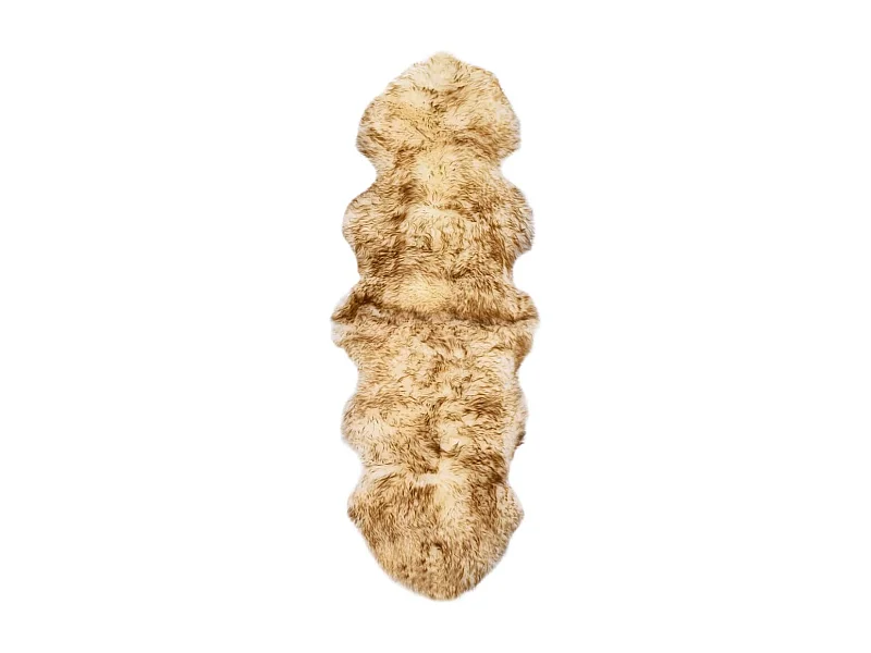 Alfombra de piel de oveja mezcla de marrón 60x180 cm