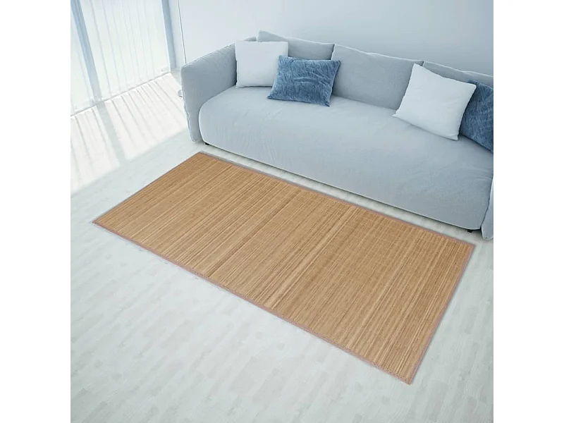 Tapis en bambou marron à latte rectangulaire 120 x 180 cm