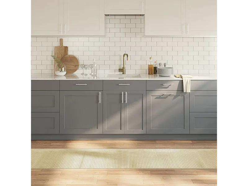 Alfombra rectangular bambú color natural claro 60x500 cm