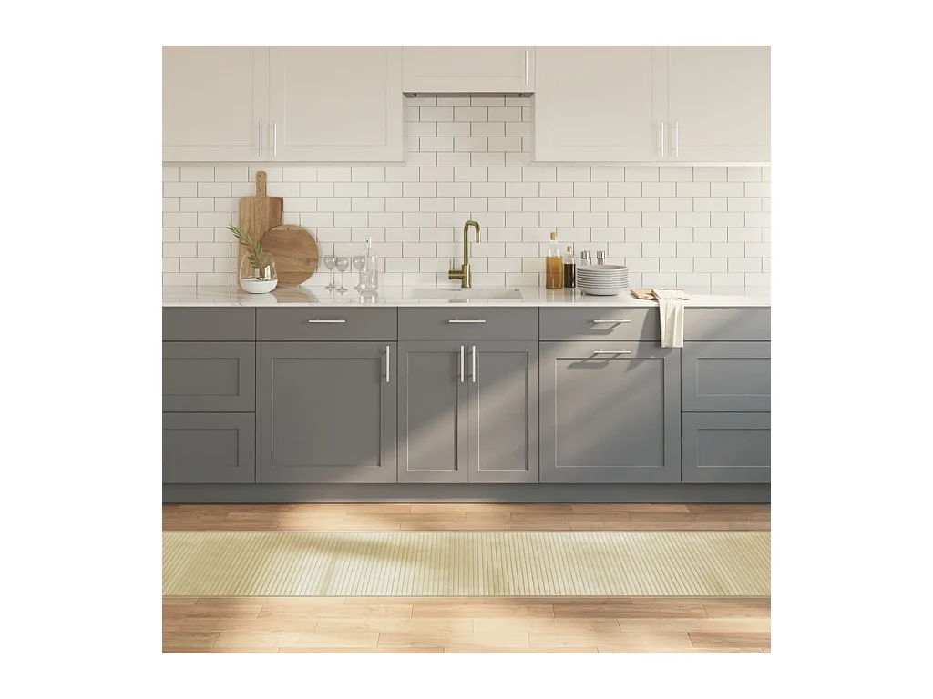 Tapete retangular 60x400 cm bambu cor natural clara