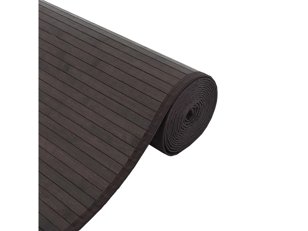 Tapis rectangulaire marron foncé 60x500 cm bambou