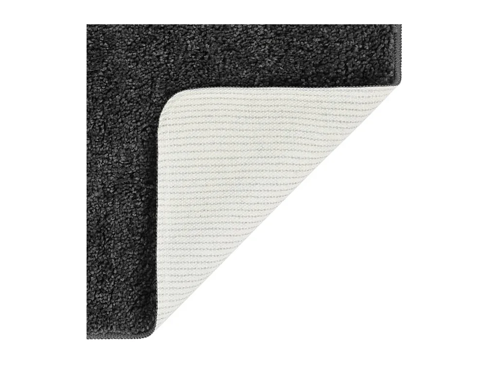 Tapete shaggy 200x290 cm antiderrapante cinzento-escuro