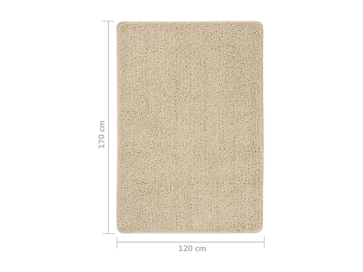 Tapis shaggy antidérapant crème 120x170 cm